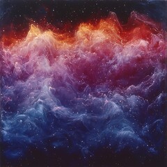 Fototapeta premium Colorful cosmic nebulae depict swirling celestial structures.