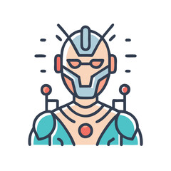 Illustration of a futuristic robot on a black background