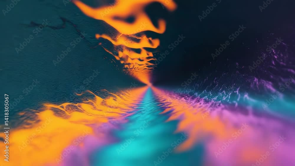 Aufkleber grainy gradient background featuring blurred color wave pattern, noise texture, in wide banner forma