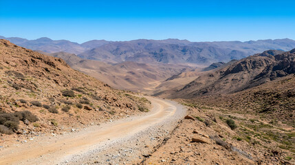Desert Mountain Road In Africa