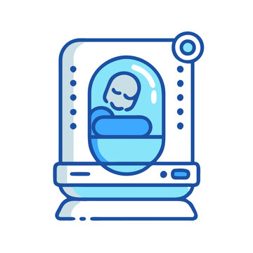 Future Baby Incubation Unit Isolated on Black Background