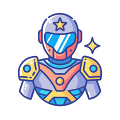 Fototapeta premium Stylish futuristic astronaut in a colorful spacesuit illustration