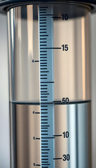 thermometer with a measuring stick sticking out of it