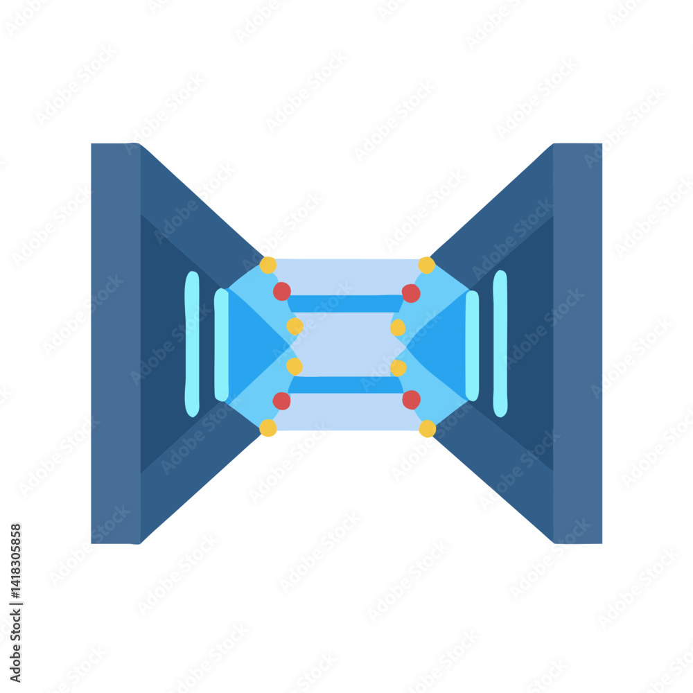 Aufkleber stylized quantum computer processor illustration on black background
