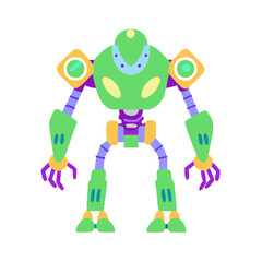 Abstract Green Robot Character Design on Black Background