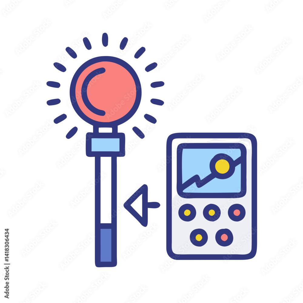 Poster data analysis with graph display on device icon