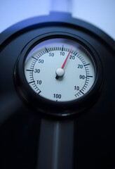 close up of a thermometer on a table