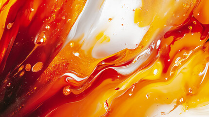 Swirling colors of amber and sunlight create a dynamic abstract pattern in vibrant hues of orange and gold