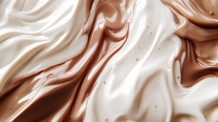 Rich smooth swirls of chocolate and cream create a dreamy texture ideal for culinary exploration and artistic inspiration