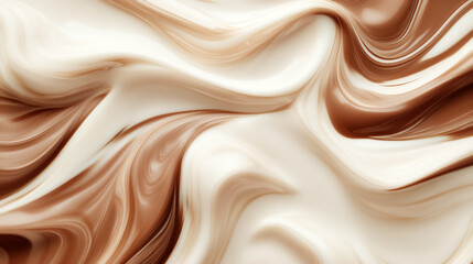 Swirling waves of creamy chocolate and vanilla blend together in a harmonious dance of colors and textures