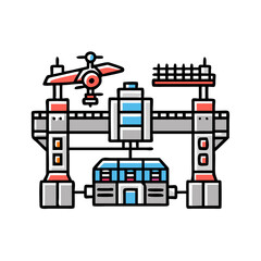 Modern Abstract Building Illustration on a Black Background