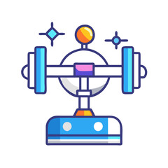 Stylized Cartoon Science Machine with Geometric Elements