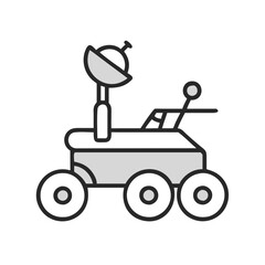 Cartoon rover icon illustration on black background