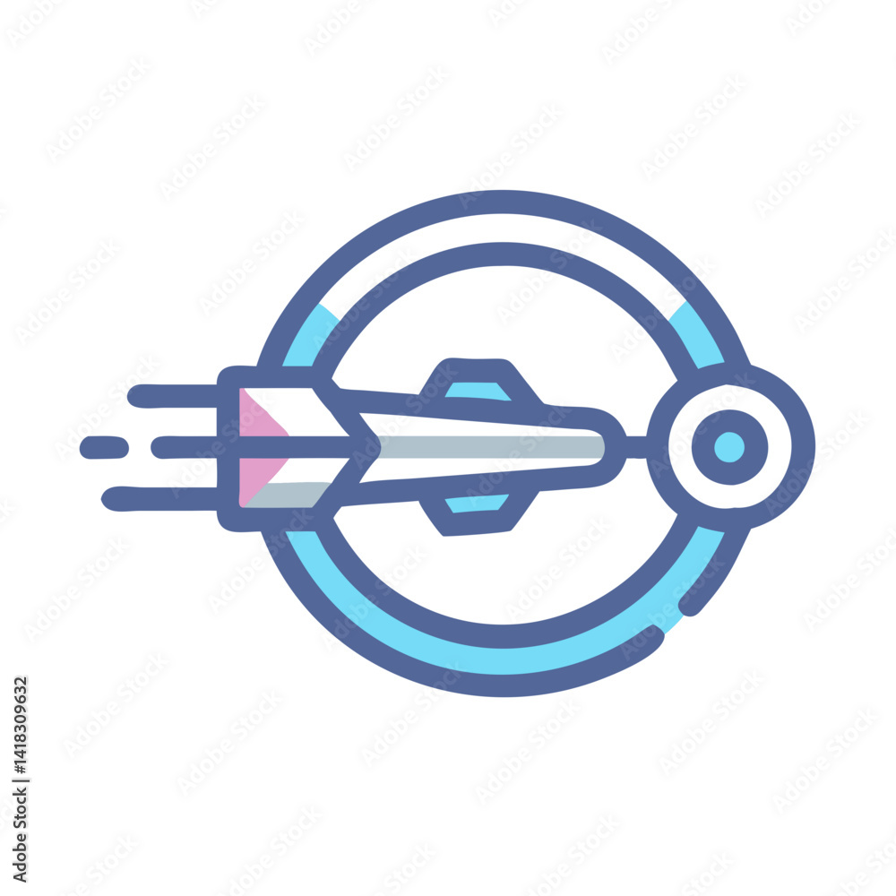 Poster abstract arrow piercing target with motion lines