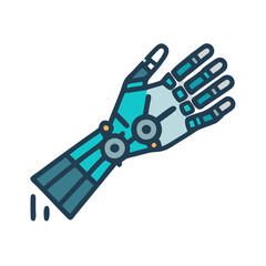 Futuristic Bionic Arm Illustration on a Black Background