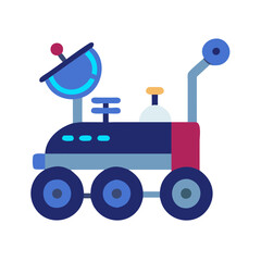 Cartoon Style Lunar Rover, Space Exploration Illustration