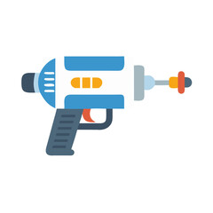 Cartoon Ray Gun Illustration on Black Background