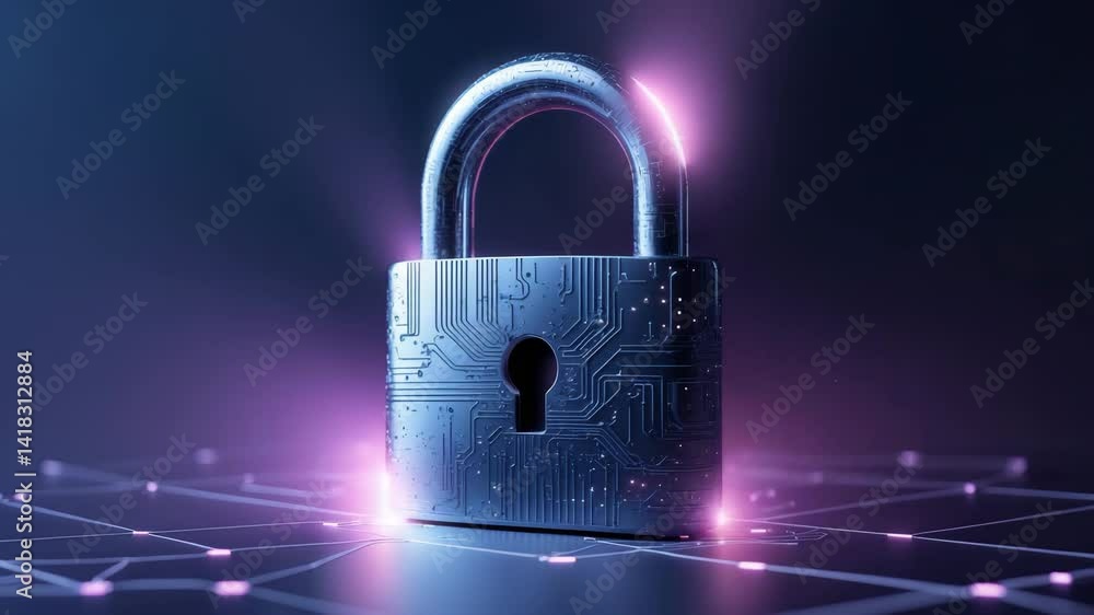 Poster cybersecurity and internet security: protecting data from attacks and crimes