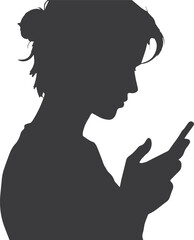 People Silhouette Vector Set: Mobile Communication