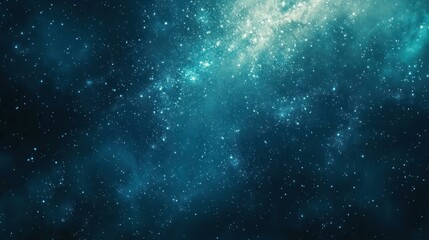 Obraz premium A mesmerizing, turquoise space scene filled with stars and cosmic light.