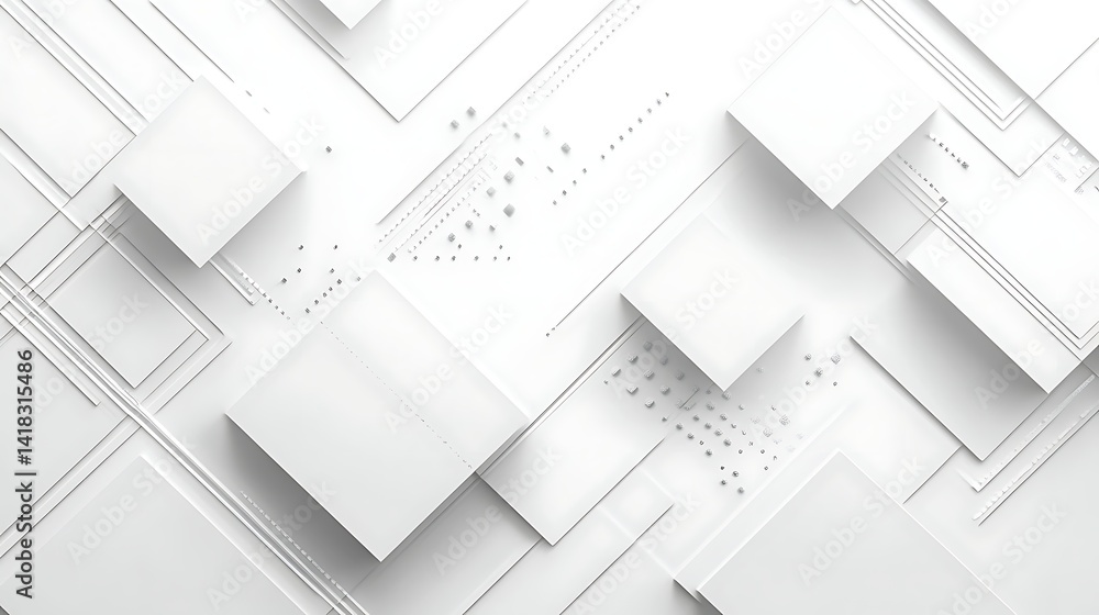 Poster abstract 3d geometric pattern with white shapes