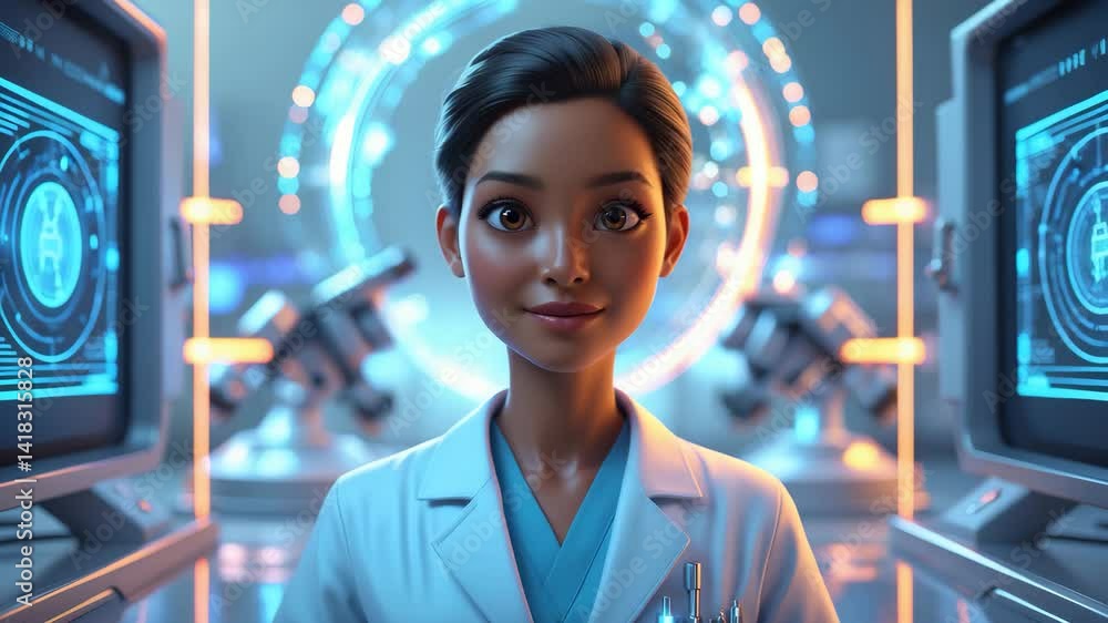 Poster medical personnel utilizing ai and deep learning to transform healthcare through advancements and pr