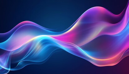 Abstract glowing neon wave background.