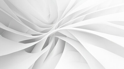 Abstract white 3D illustration with flowing curves and a modern, clean aesthetic.