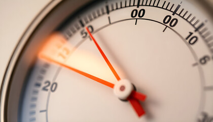 Fototapeta premium close up of a thermometer with a red needle