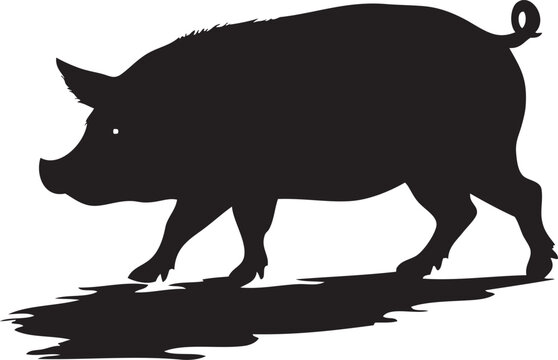 recommend clip art: Pig silhouette farm animal vector