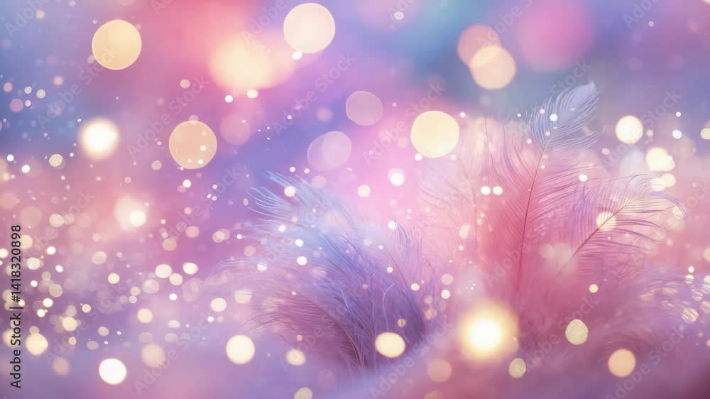 Poster vivid colors with bokeh lights and glitter in a defocused abstract background