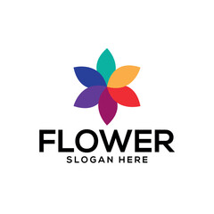 flower silhouette vector line art logo design