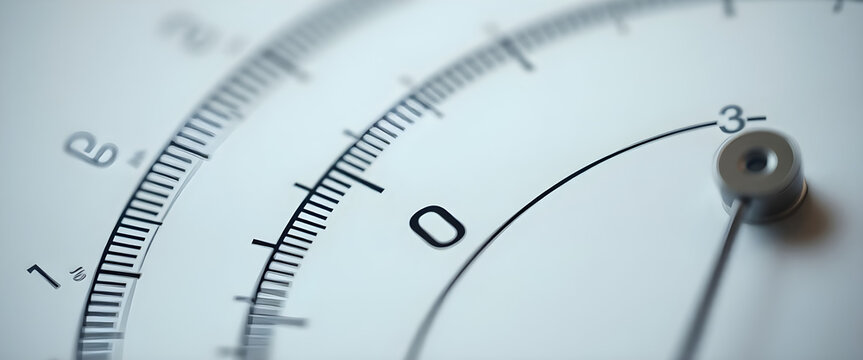 close up of a speedometer on a white surface