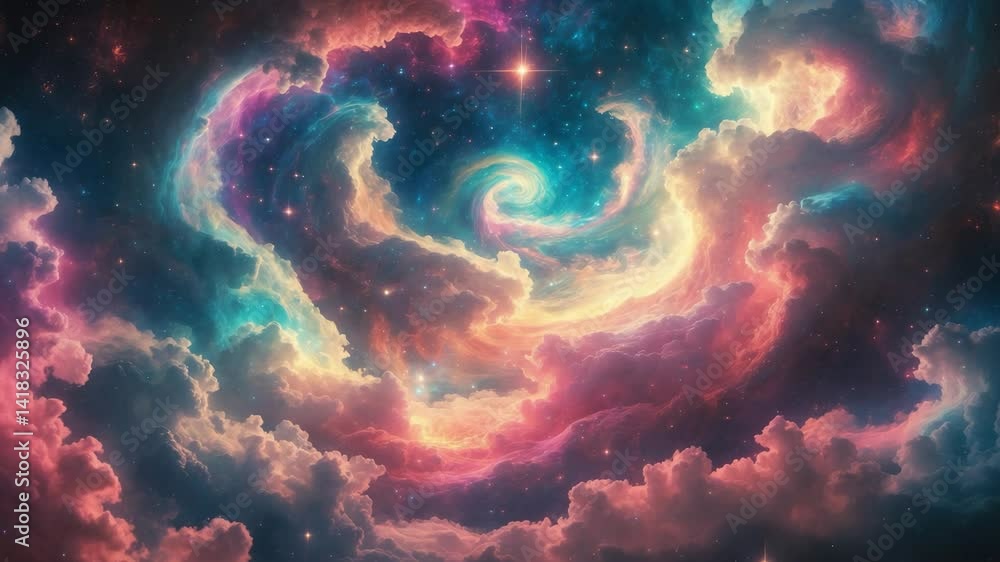Poster galaxy - visual elements generated by artificial intelligence