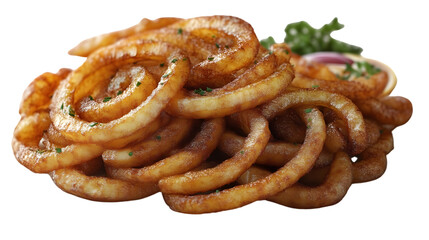 Fototapeta premium Crispy Onion Rings Golden Fried Snack Food Appetizer Close Up Photo