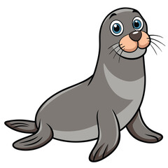 Adorable Cartoon Seal Illustration | Cute Ocean Animal Art for Kids