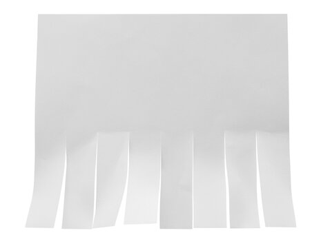Blank tear off paper advertisement with copy space on transparent background. Isolated
