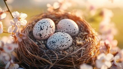 Obraz premium Bright spring egg decor