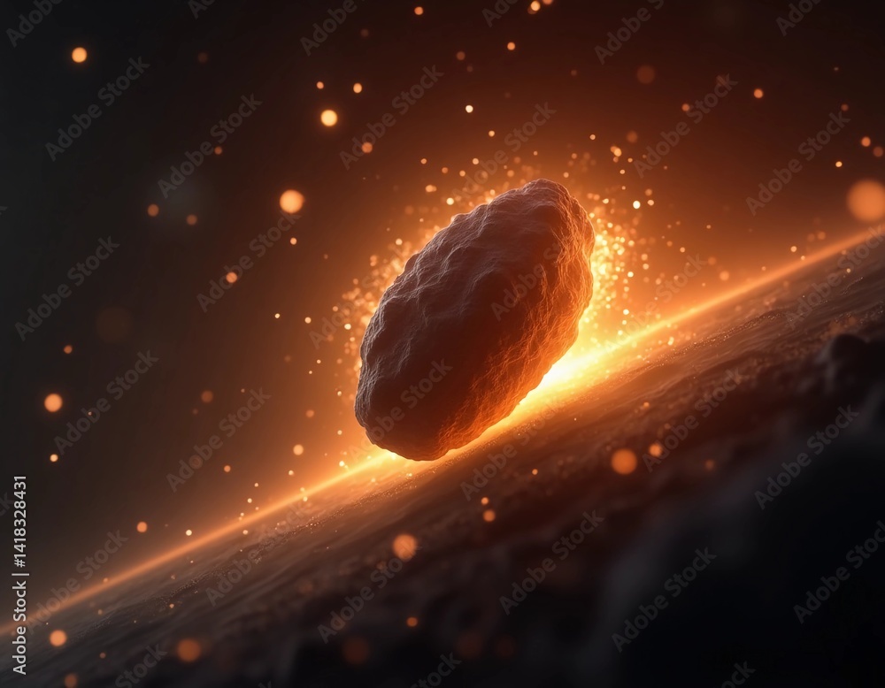 Poster a captivating cosmic phenomenon unfolds as a celestial object collides with a vibrant explosion of l