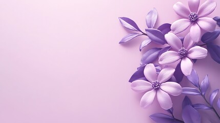 Delicate purple flowers blooming against a dreamy mauve backdrop