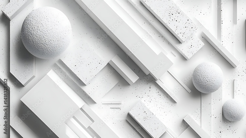 Poster abstract geometric background with floating spheres
