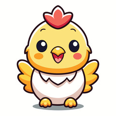 Obraz premium Cute cartoon chicken