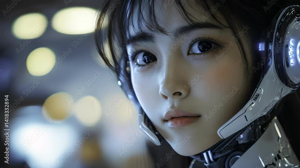 Poster robotic companion showcases advanced artificial intelligence in urban environment