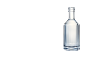 Empty Transparent Glass Bottle on Black Background for Product Design and Packaging Concepts
