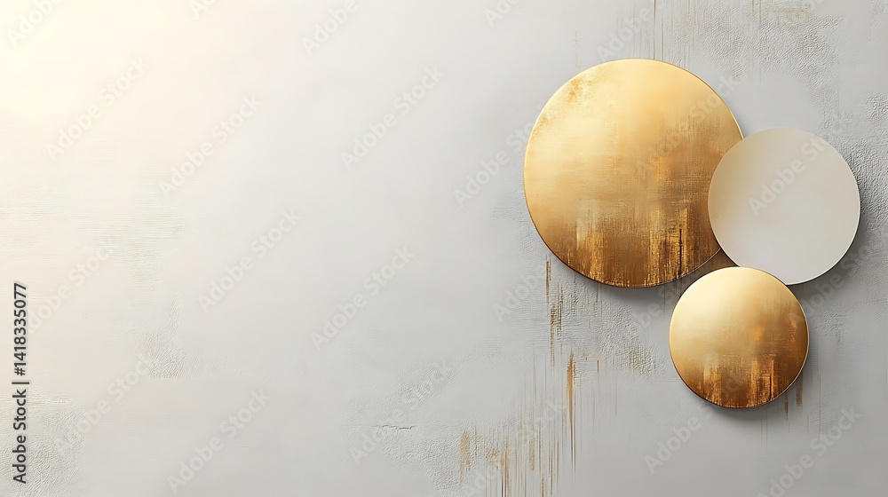 Poster abstract geometric background with floating spheres