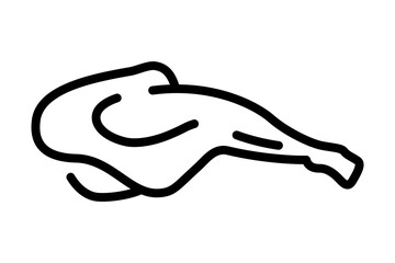 a realistic image of chicken thigh line art icon design template vector on white background