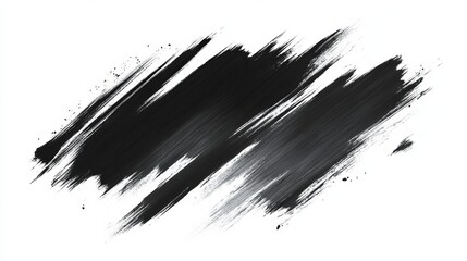 Abstract Black Ink Brush Strokes Background Texture Design Element Modern Artistic Grunge Style Graphic Design Digital Painting Illustration White    