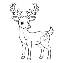 Reindeer Coloring Page for Children