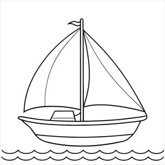 Sailboat Coloring Page for Kids