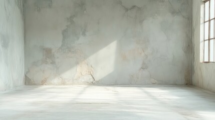 Empty room with light streaming through window